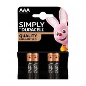 Simply Alkaline Battery Duracell LR03 size AAA 1.5 V Psc. 4