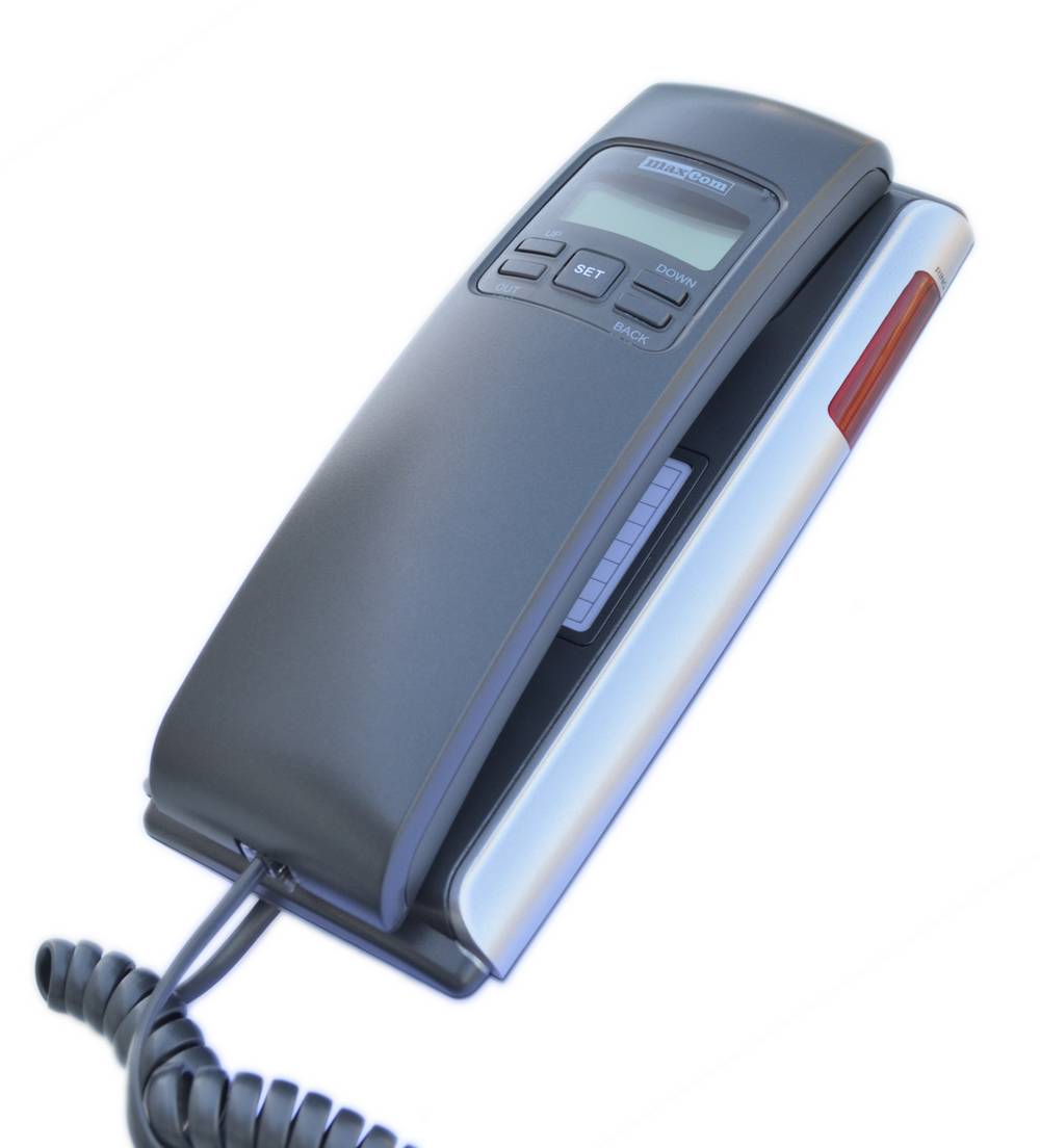 Σταθερό Ψηφιακό Τηλέφωνο Maxcom KXT400 Γκρί - Ασημί με Οθόνη και Ένδειξη Εισερχόμενης Κλήσης Led