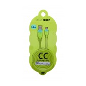 Data Cable Desoficon CC ICA0002 1.5m 2.4A for iPhone/iPad/iPod Lightning Light Green - Light Blue Apple Certified MFI