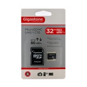 Flash Memory Card Gigastone MicroSDHC UHS-1 32GB C10 Professional Series with Adapter up to 80 MB/s*