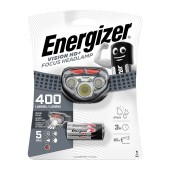 Energizer Vision HD+ Focus Headlight IPX4 3 LED 400 Lumens with Batteries 3 x AAA Grey