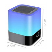 Wireless Portable Speaker Musky DY28 Plus 5W with Various Colors LED Display Alarm Clock Touch Sensor Built-in Microphone and USB Slot