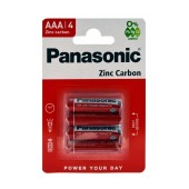 Battery Zinc Carbon Panasonic R03 size AAA 1.5V Pcs, 4