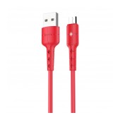 Data Cable Hoco X30 USB to Micro USB Red with LED Indicator 1.2 m