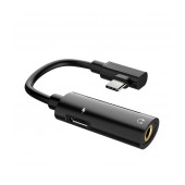 Adaptor Hoco LS19 2 in 1 USB-C to USB-C Female and 3.5 mm 1.5A Female Black