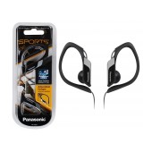 Earphone Panasonic RP-HS34E-K 3.5mm IPX2 Black with Adjustable Hanger for mp3, iPod and Sound Devices without Microphone