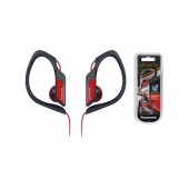 Earphone Panasonic RP-HS34E-R 3.5mm IPX2 Red with Adjustable Hanger for mp3, iPod and Sound Devices without Microphone