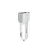 Car Charger Hoco Z23 Grand Style Dual USB Fast Charging 5V/2.4A 12W and Input 12/24V White