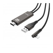 Data Cable Hoco UA14 Lightning to HDMI 1080P HD 5V/1A Black 2m