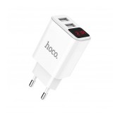 Travel Charger Hoco C63A Victoria Dual USB Fast Charging 5V/2.1A White