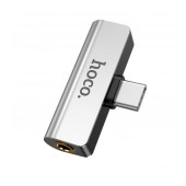Adaptor Hoco LS26 2-in-1 USB-C to USB-C and 3.5mm 1.5A Silver