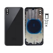 Middle Cover Frame and Battery Cover with Camera Lens and Outer Keys for Apple iPhone XS Black