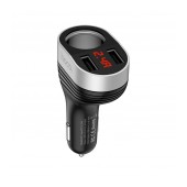 Car Charger Hoco Z29 Regal Dual USB Fast Charge 5V/3.1A with Cigarette Lighter Port Black