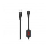 Data Cable Hoco S4 USB to Micro-USB 2.4A Black 1.2m with charging indicator
