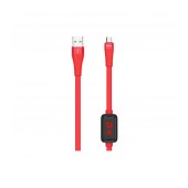Data Cable Hoco S4 USB to Micro-USB 2.4A Red 1.2m with charging indicator