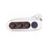 Power Strip GS31B03L/AN with 3 Anthracite Schuko, On/Off Button and 1 m. Cable (250V-16A 3500W)