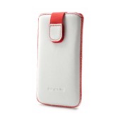 Case Protect Ancus for Apple iPhone SE/5/5S/5C White with Red Stitch