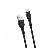 Data Cable Hoco U31 Benay Braided with Nylon Cord USB to USB-C 2.4A Black 1.2m