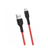 Data Cable Hoco U31 Benay Braided with Nylon Cord USB to USB-C 2.4A Red 1.2m