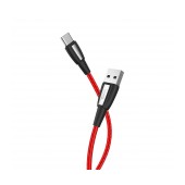 Data Cord Cable Hoco X39 Titan USB to USB-C Fast Charging 3.0A Red 1m