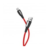 Data Cord Cable Hoco X39 Titan USB to Micro-USB Fast Charging 2.4A Red 1m