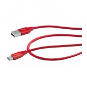 Data Cable Maxcom USB to USB-C 2.4A Fast Charge Red 1m