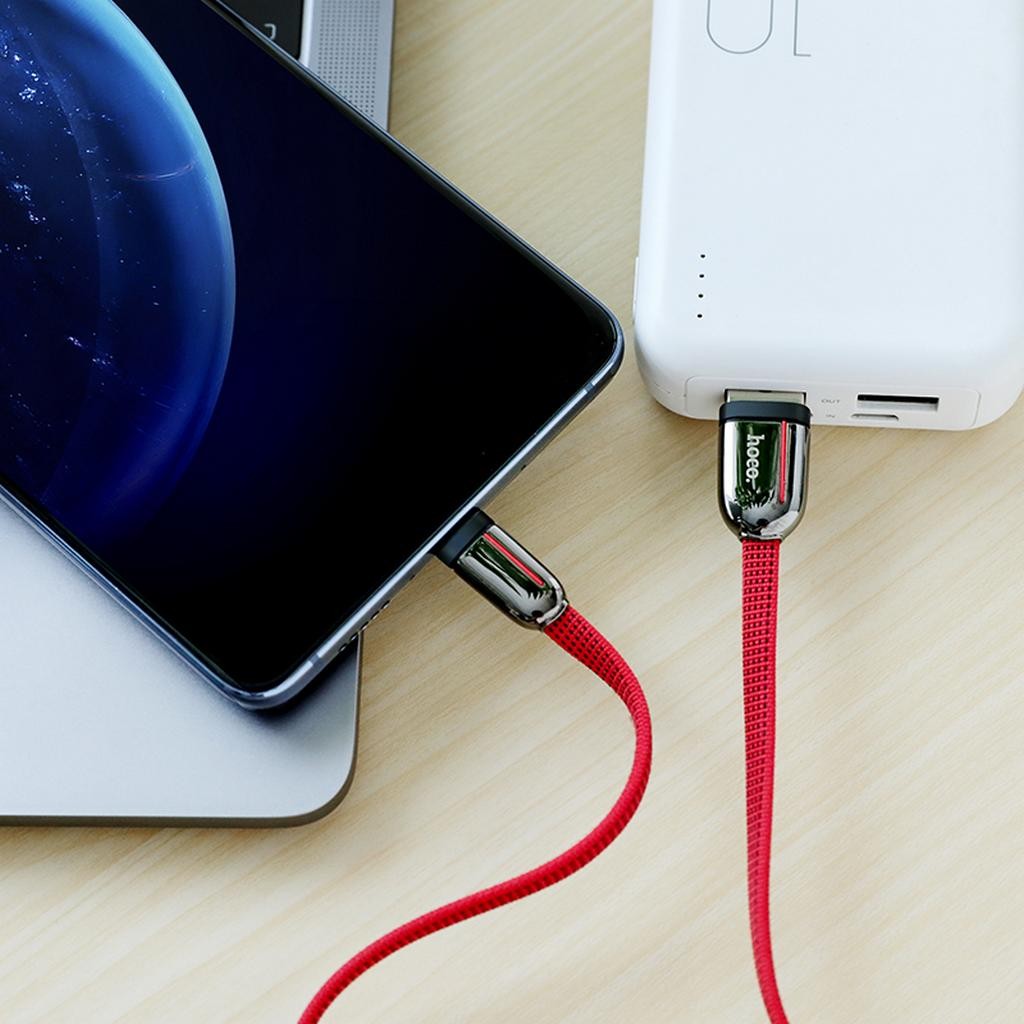 Hoco Καλώδιο Σύνδεσης Grand 3A USB Σε USB-C Fast Charging Και Κορδόνι Καλώδιο 1.2m Κόκκινο U74 | Homidoo.gr