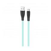 Data Cable Hoco X42 USB 2.4A Fast Charging to Micro-USB with Liquid Silicone Green 1m