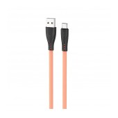 Data Cable Hoco X42 USB 2.4A Fast Charging to USB-C with Liquid Silicone Yellow 1m