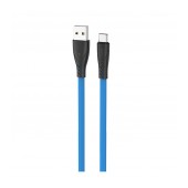 Data Cable Hoco X42 USB 2.4A Fast Charging to USB-C with Liquid Silicone Blue 1m