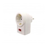 Adaptor Schuko into Schuko Power Socket RMD1-01/01 with Surge Protection White