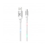 Data Cable Hoco U63 Spirit USB to Micro-USB and Light Indicators with Voice Sensor 2.4A White 1.2m