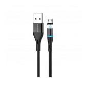 Data Cable Borofone BU16 Skill USB to Micro-USB with Magnetic Detachable Plug Metal Black 1m