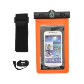 Waterproof Bag Ancus for Mobile with Strap, Additional Mounting Strap and Compass Orange 16x10.5cm