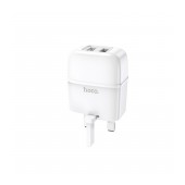 Travel Charger Hoco C77B Highway Dual USB 5V/2.4A White for UK plug