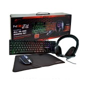 Gaming Set Noozy GS-100 that includes Gaming Headphones with Microphone, 4D Mouse, LED Keyboard and Mousepad