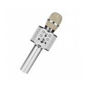 Wireless Microphone Hoco BK3 Cool sound V.4.2 Silver with Karaoke Function and Micro SD Card
