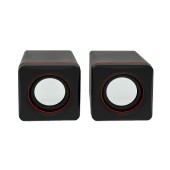Multimedia Speaker Stereo Leerfei D-02A with 3.5mm jack and USB Charge, 5W Black Red