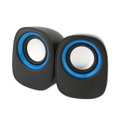 Multimedia Speaker Stereo Leerfei D-05A with 3.5mm jack and USB Charge, 5W Black-Blue