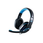 Stereo Headphone Noozy GH-35 of double 3.5mm connector for Gamers with Microphone and Volume Control Black-Blue