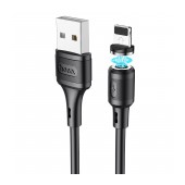 Data Cable Hoco X52 Sereno USB to Lightning 2.4A with with Magnetic Detachable Plug Black 1m