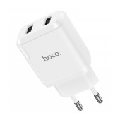 Travel Charger Hoco N7 Speedy Dual Port Charging USB 2.1A White