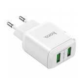Travel Charger Hoco N6 Charmer Dual Port Charging USB Quick Charge 18W 5V 3.0A White