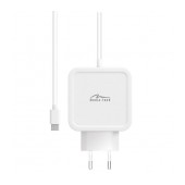 Travel Charger Media-Tech MT6273 with Integrated USB-C Cable PD 65W White 1.2m