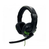 Stereo Headphone Media-Tech COBRA PRO OUTBREAK MT3602 Dual 3.5mm Connector for Gamers with Microphone and 2 Meters Braided Cable. Black-Green
