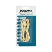Data Cable Bossman 3 In 1 USB to Micro-USB, Lightning, USB-C Black 1m Gold