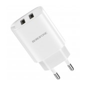 Travel Charger Borofone BN2 Super Fast Dual USB 5V 2.1A White