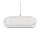 Wireless Charger Borofone BQ7 Prominent Dual Charge of 18W Total for Qi Devices White