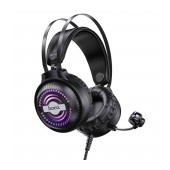 Stereo Gaming Headphone W101 Streamer dual 3.5mm and USB connection with Microphone and LED Light of 7 Colors Black