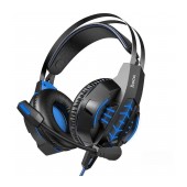 Stereo Gaming Headphone W102 Cool Tour 3.5mm and USB connection with Microphone and LED Light Black-Blue